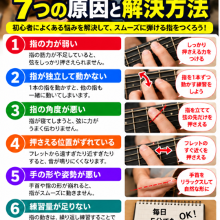 ギターで指が動かない原因と練習方法｜初心者向け指の独立トレーニング