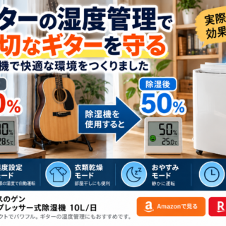 ギターの湿度管理は何％が適切？夏に除湿機を購入して実践した保管対策