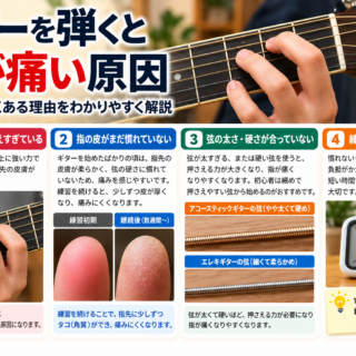 ギターを弾くと指が痛い原因と対策｜初心者が無理なく練習するコツ